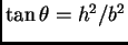 $\tan \theta = h^2 / b^2$